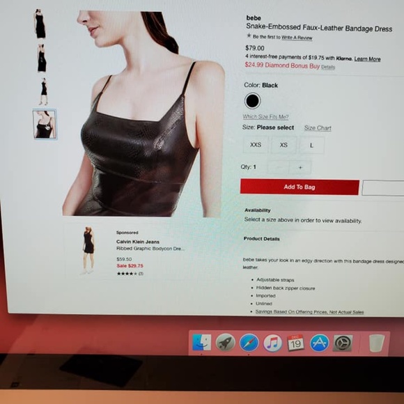 Snake Embossed Faux-Leather Bandage Dress. - Picture 4 of 6